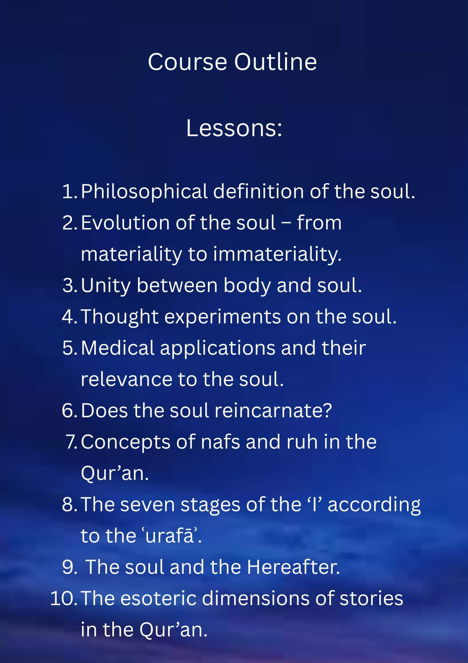 Course Outline Course Outline